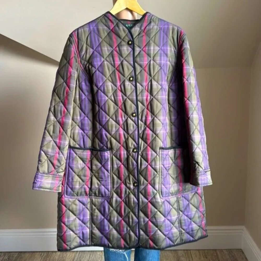 Lauren Ralph Lauren Diamond Quilted Plaid Jacket